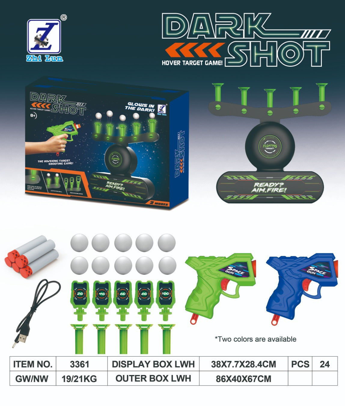 🔥🎁Glow-in-the-Dark Shooting Target Practice Kids Shooting Toy Gun Set🔥