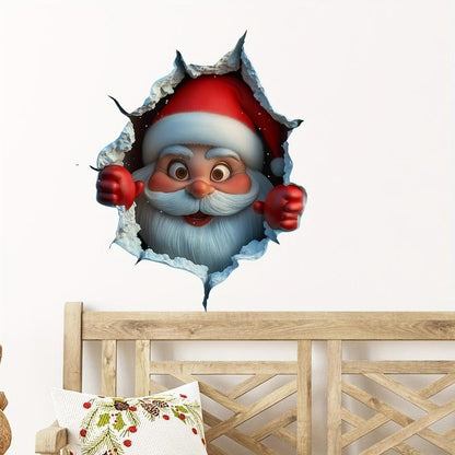 🎄❄️Early Christmas Sale 50% OFF!!🎅Christmas Creative Wall Sticker, Santa Claus Cartoon Design, Holiday Home Decor