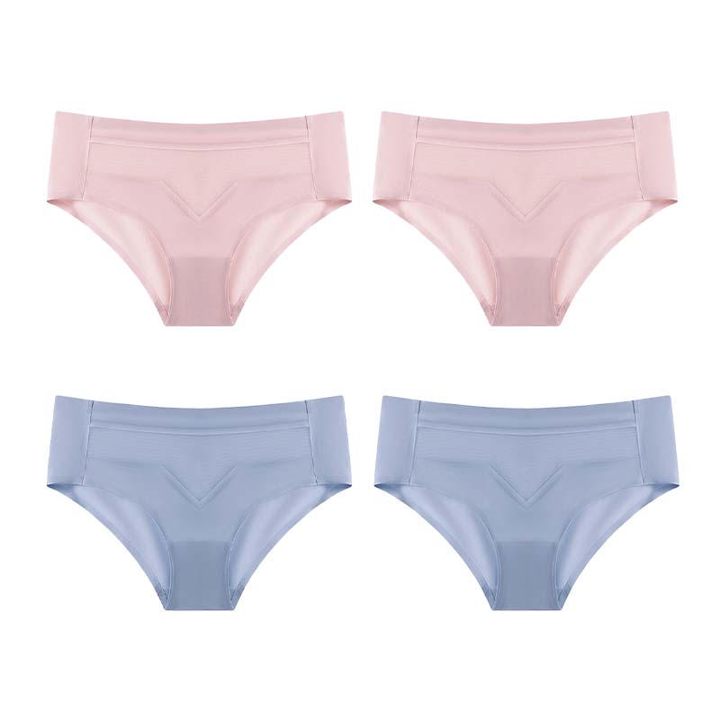 ⏰PAY 1 GET 4 PCS⏰Mid-waist quick-drying invisible ice silk panties