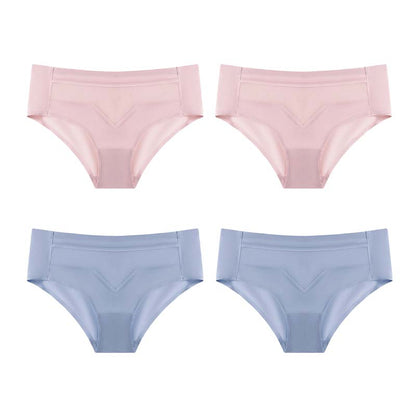 ⏰PAY 1 GET 4 PCS⏰Mid-waist quick-drying invisible ice silk panties