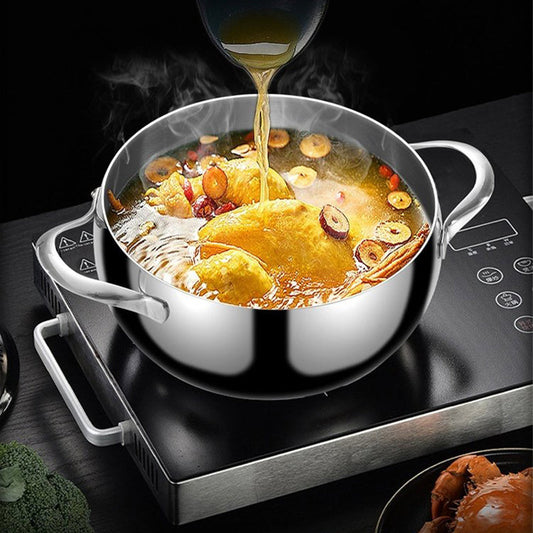 Thickened Mingzhu soup pot, large capacity, meets various cooking needs.