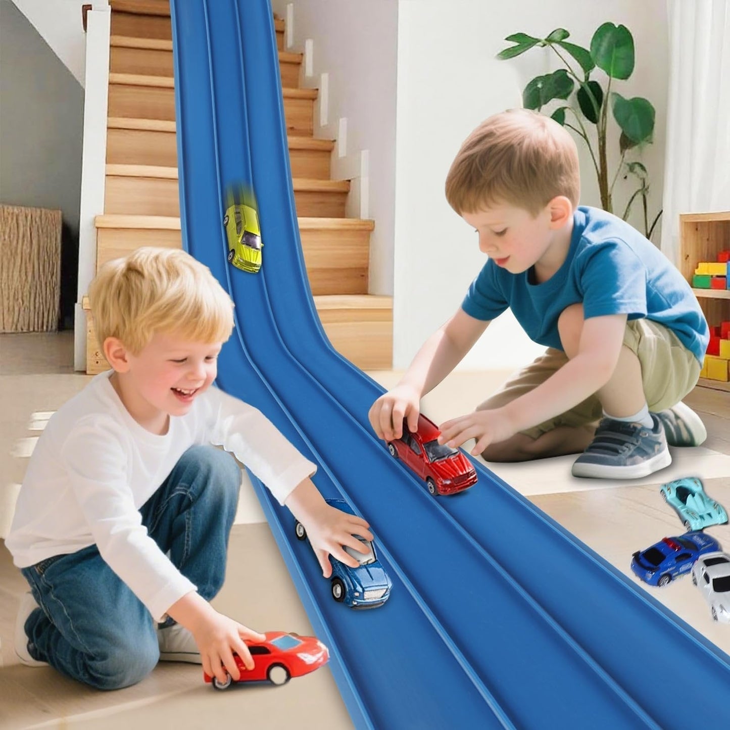 🎁Early Christmas Hot Sale 50% OFF🎅🧩 DIY Alloy Car Race Track with Suction Cups - Adjustable Layout for Creative Play, Develops Motor Skills & Logic 🚗📦