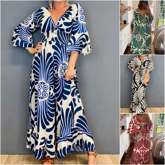 (💃Hot Sale 🔥)Vintage Floral Ruffle Sleeve Jumpsuit