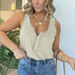 🔥Great Sale💝Women's V-neck button sleeveless tank top, elegant and simple, fully showcasing feminine charm!