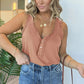 🔥Great Sale💝Women's V-neck button sleeveless tank top, elegant and simple, fully showcasing feminine charm!