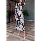 💕High-quality printed belt, adding a touch of brightness to your long dress!