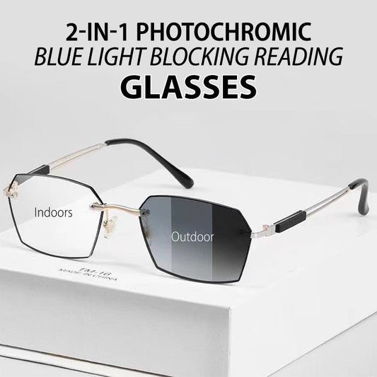 80％ OFF🔥2-in-1 Photochromic Blue Light Blocking Reading Glasses