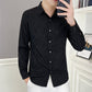 Men's Casual Printed Stretch Long Sleeve Shirt