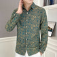 Men's Casual Printed Stretch Long Sleeve Shirt