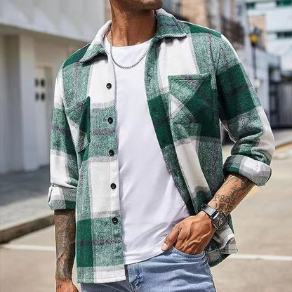 Men's Casual Thickened Warm Plaid Jacket（50% OFF）