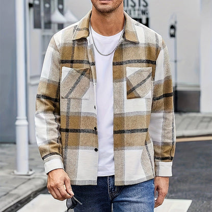 Men's Casual Thickened Warm Plaid Jacket（50% OFF）