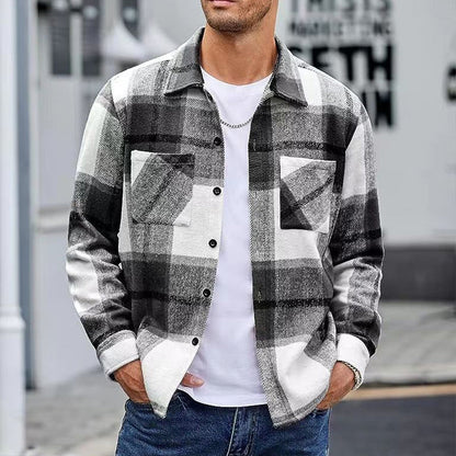Men's Casual Thickened Warm Plaid Jacket（50% OFF）
