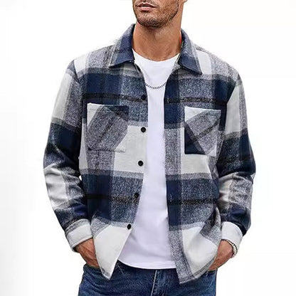 Men's Casual Thickened Warm Plaid Jacket（50% OFF）