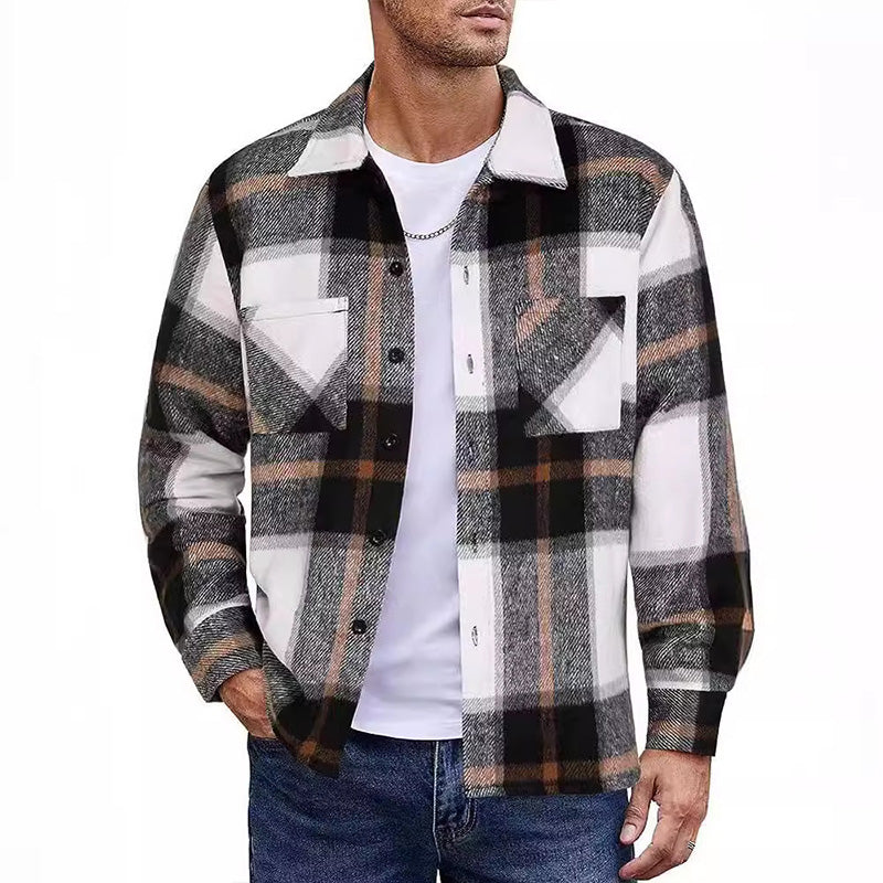 Men's Casual Thickened Warm Plaid Jacket（50% OFF）