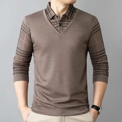 🍂 Autumn Long-Sleeve Polo Shirt for Stylish Dads! 👕