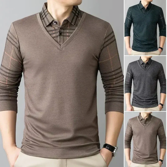 🍂 Autumn Long-Sleeve Polo Shirt for Stylish Dads! 👕