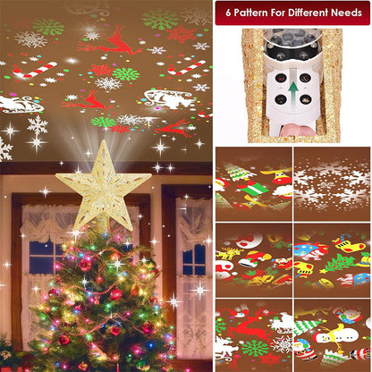 🎅🎄Christmas Tree Star & Snowflake Projection Light🎄🎅