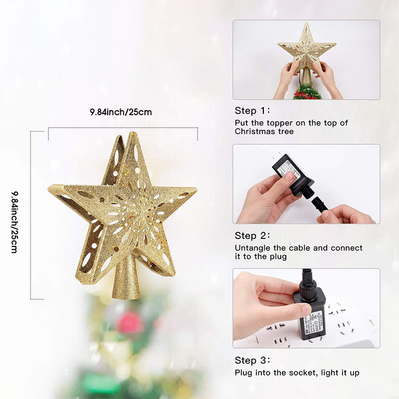 🎅🎄Christmas Tree Star & Snowflake Projection Light🎄🎅