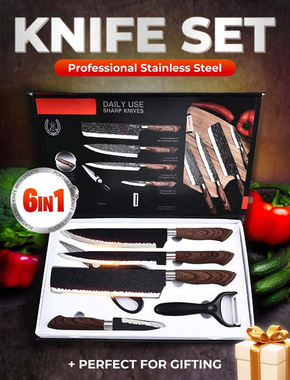 🔥2025 Kitchen Hot Sale 57% OFF🔥🔪German Professional Chef's Knife Set - 6 Pcs Set