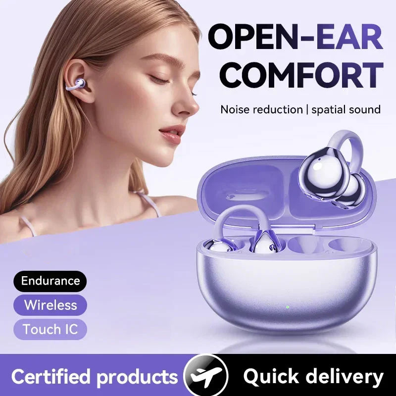 🎧AI Ear Clip Bluetooth Headphones