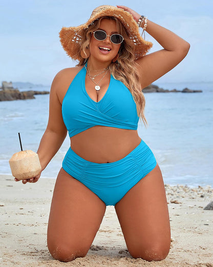 🩱Hot Sale 49% OFF👙 Tummy Control Swimsuits Modest High Waist Bikini Sets