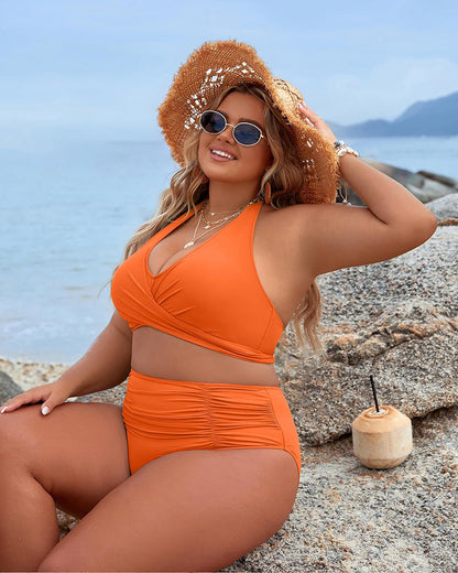 🩱Hot Sale 49% OFF👙 Tummy Control Swimsuits Modest High Waist Bikini Sets