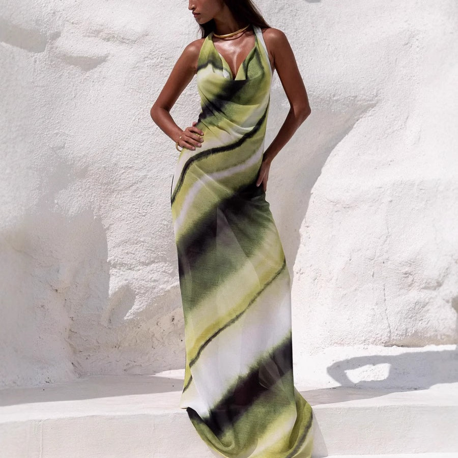 🌸2025 New design 50% OFF🌸💃Women's Sexy Printed Backless Halter Maxi Dress