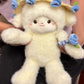 Cute Plush Lamb With Flower Bouquet Hat