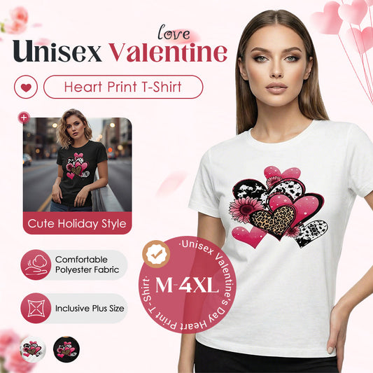 Valentine's Day Heart Print Couples T-Shirt
