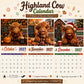 2027 Funny Highland Cow Wall Calendar | A4 Hanging Calendar | Designed by Isabel Kline