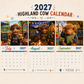 2027 Funny Highland Cow Wall Calendar | A4 Hanging Calendar | Designed by Isabel Kline